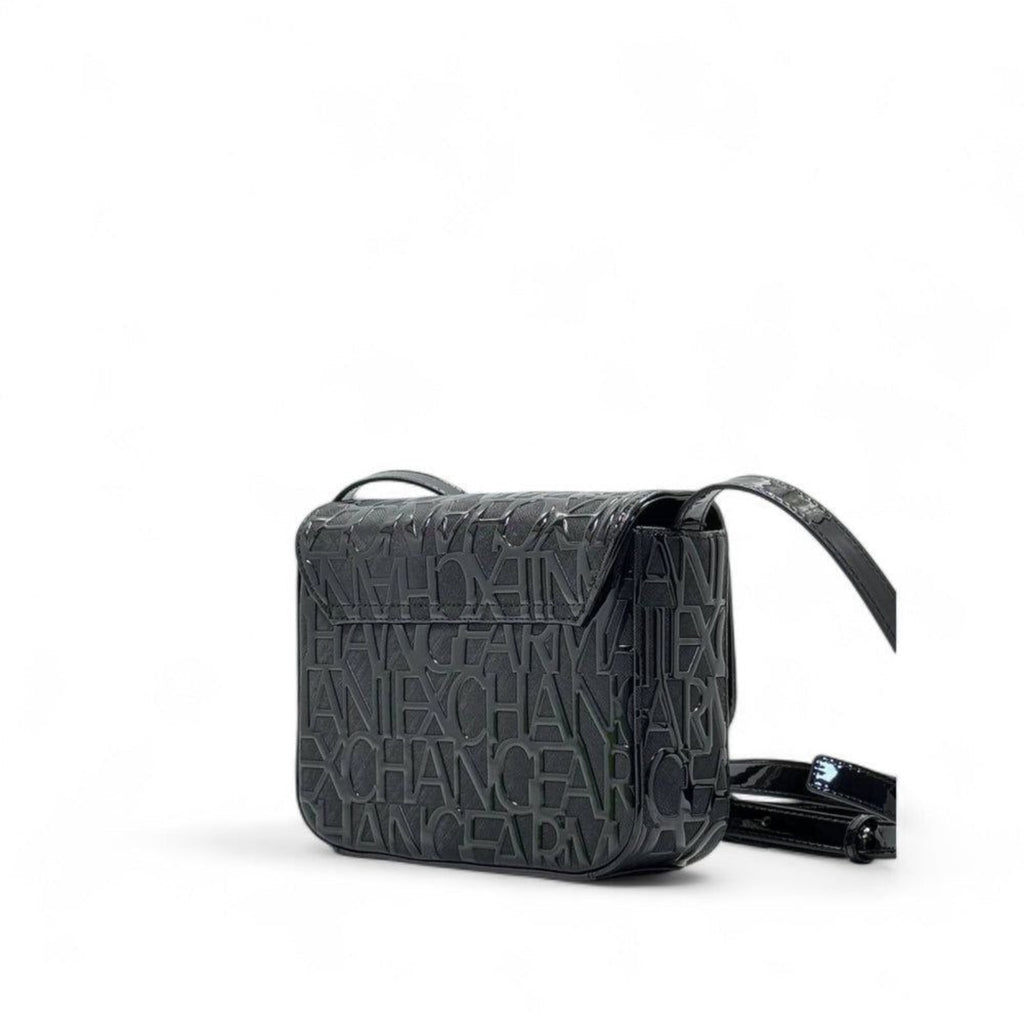 Armani Exchange black embossed logo crossbody bag - AX designer handbag
