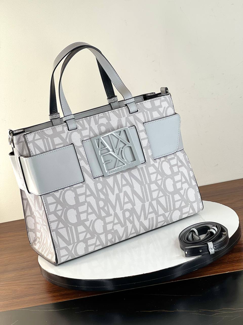 Armani Exchange Logo Printed Tote Bag