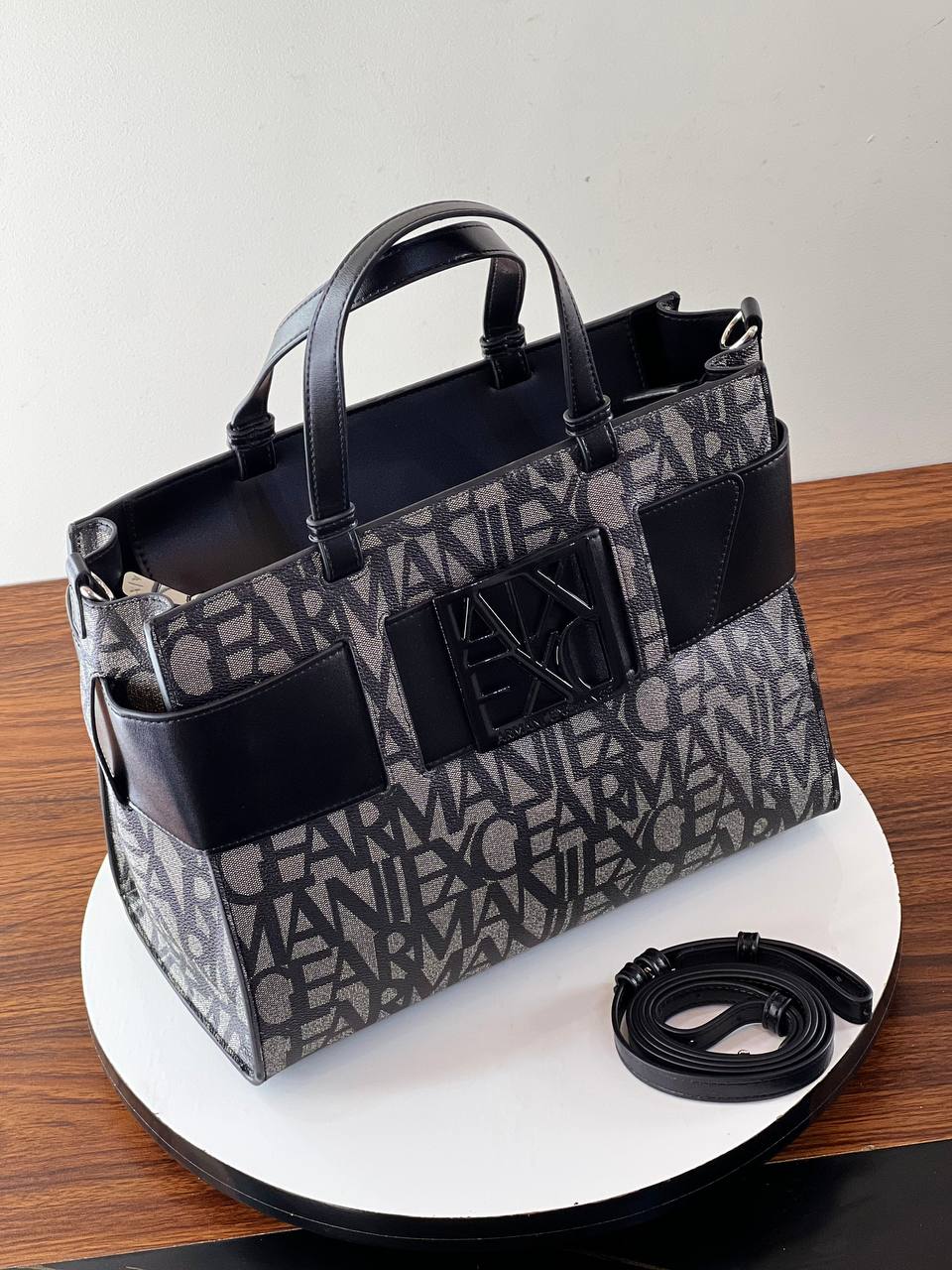 Armani Exchange Logo Printed Tote Bag