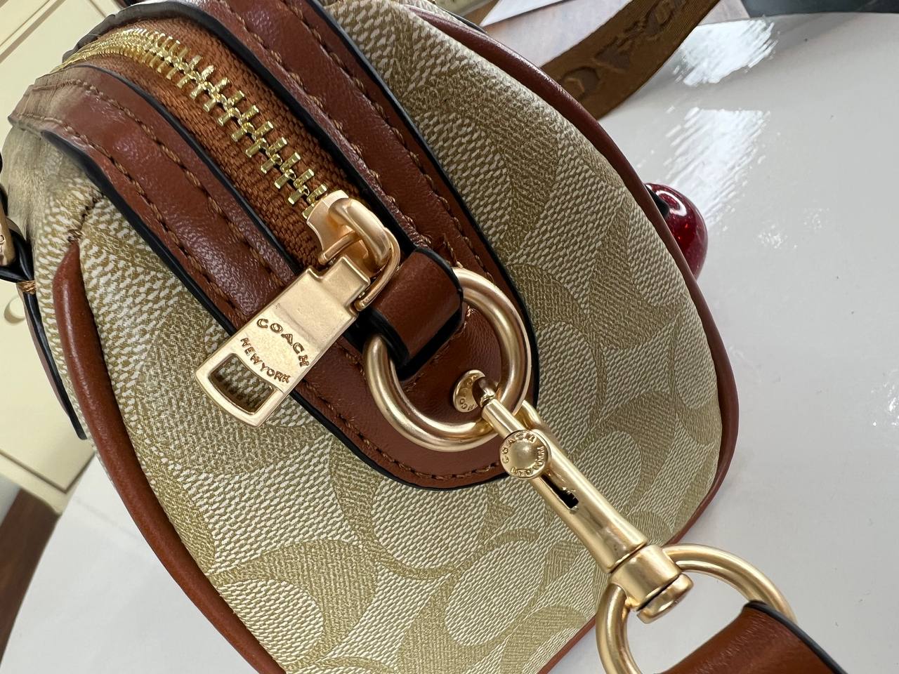 Coach Tote Bag With Cherry Charm