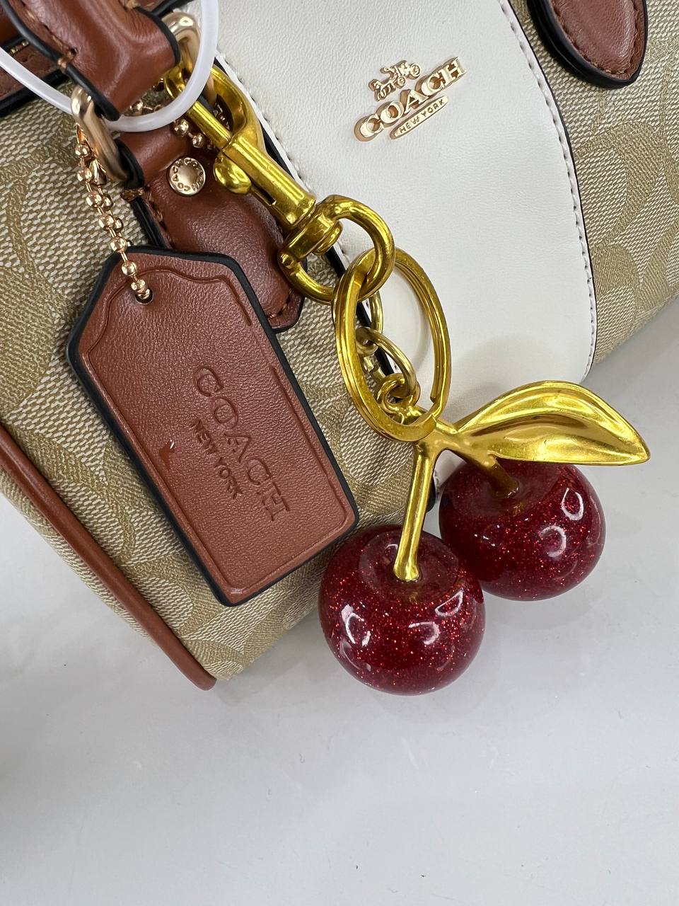 Coach Tote Bag With Cherry Charm