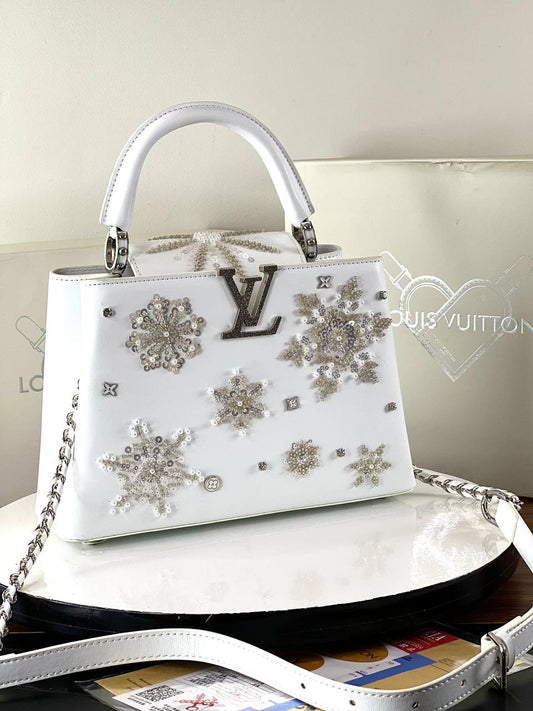 Louis Vuitton Black Leather Studded Handbag