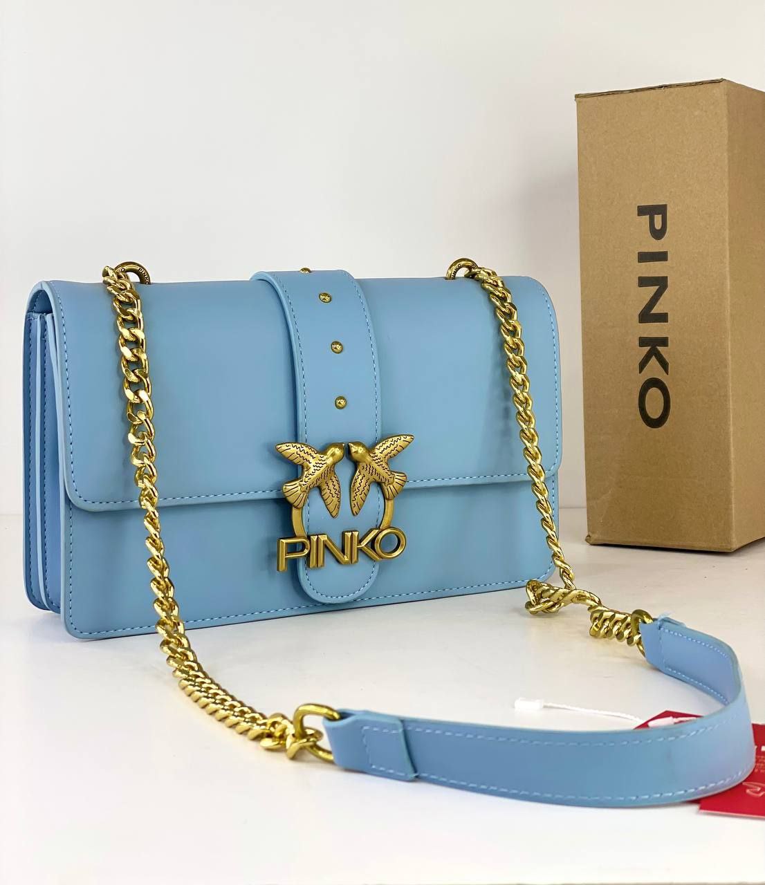 Pinko Love Birds Black Studded Shoulder Bag