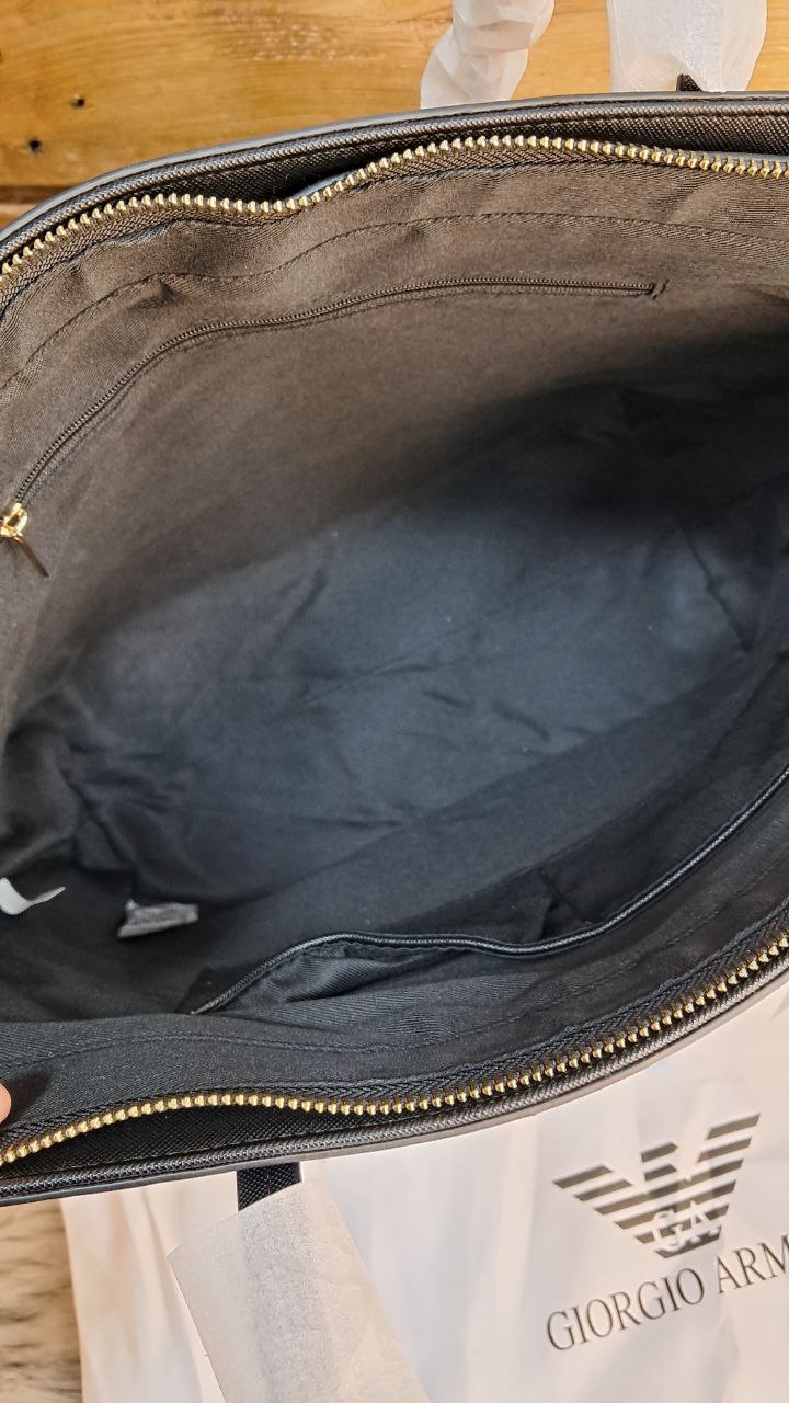 Armani Exchange Structured Black Tote