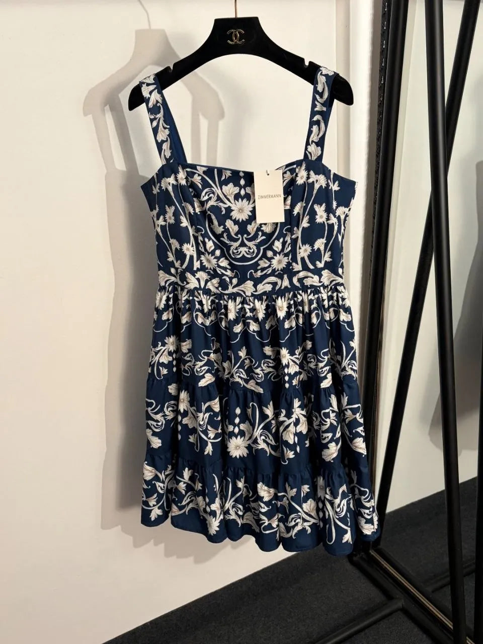 Zimmermann Navy Blue Embroidered Mini Dress
