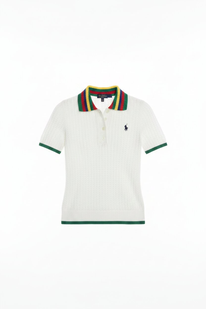 Polo Ralph Lauren open-knit crochet polo shirt 