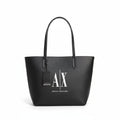 Black Armani Exchange tote bag on a white background