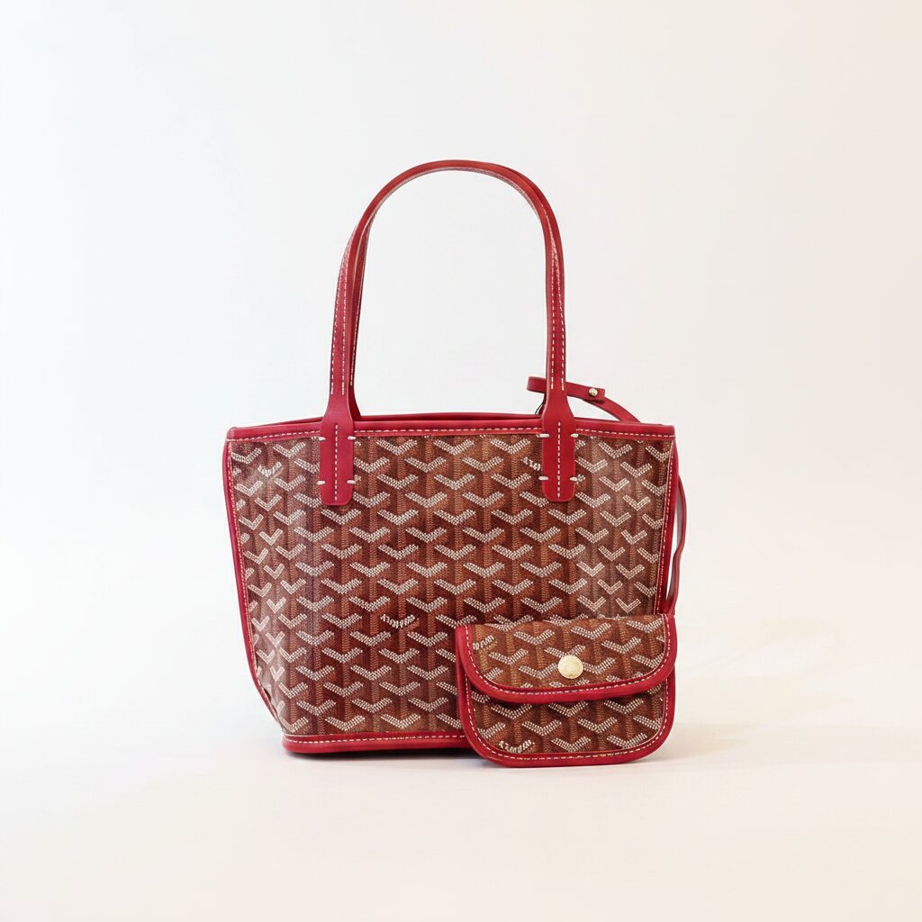 goyard-burgandy-tote size 21↕️ X 28↔️