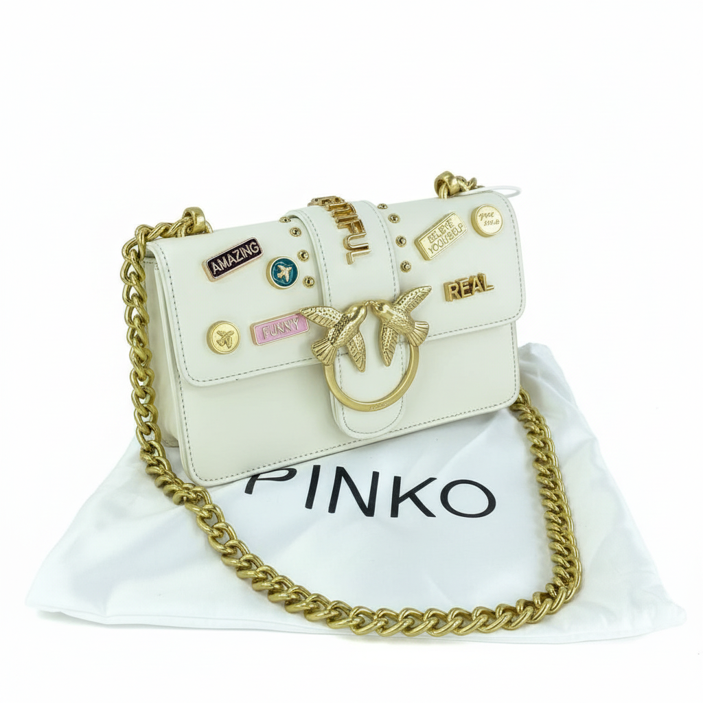 Pinko Love Birds White Bag with dustbag