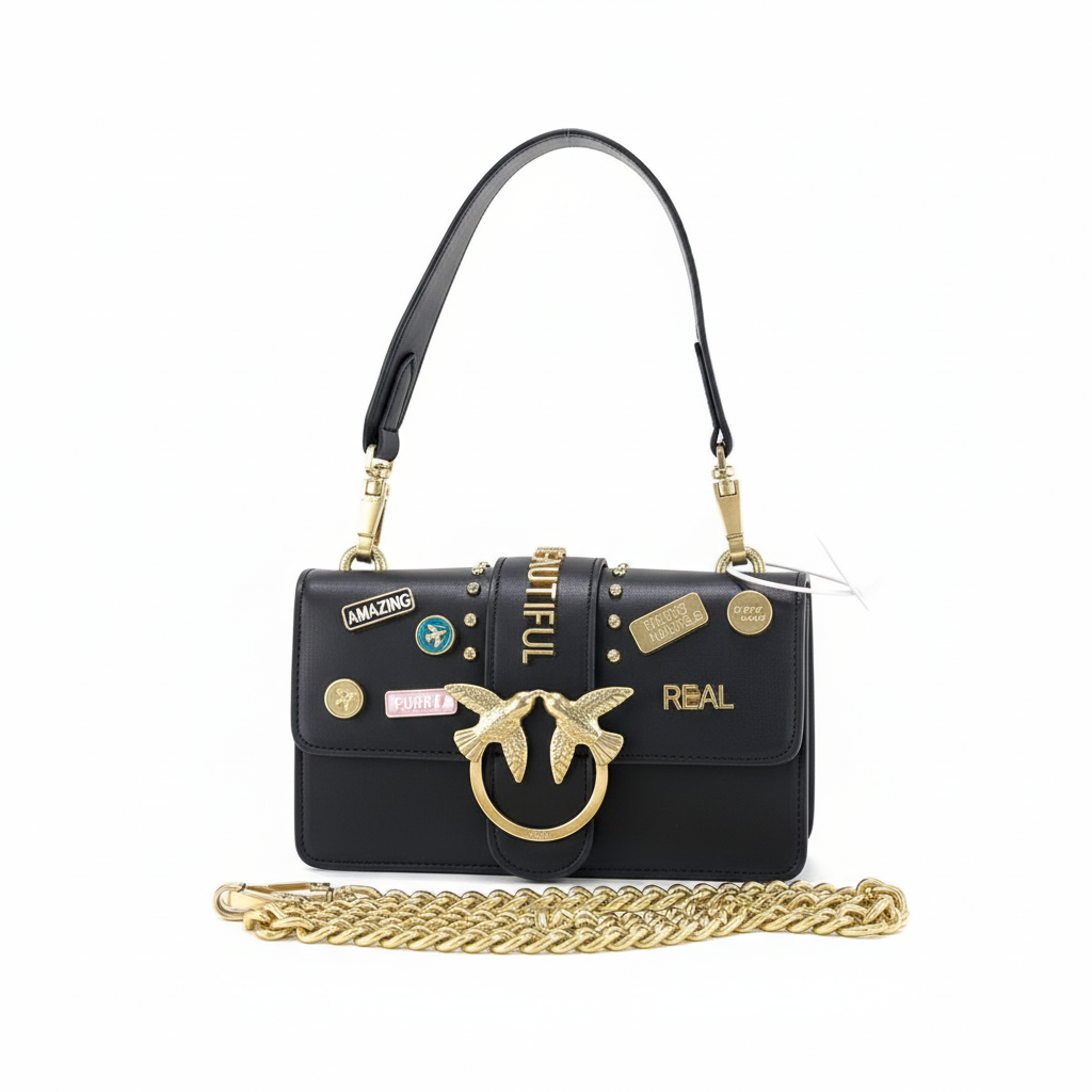 Pinko Love Birds Black Bag