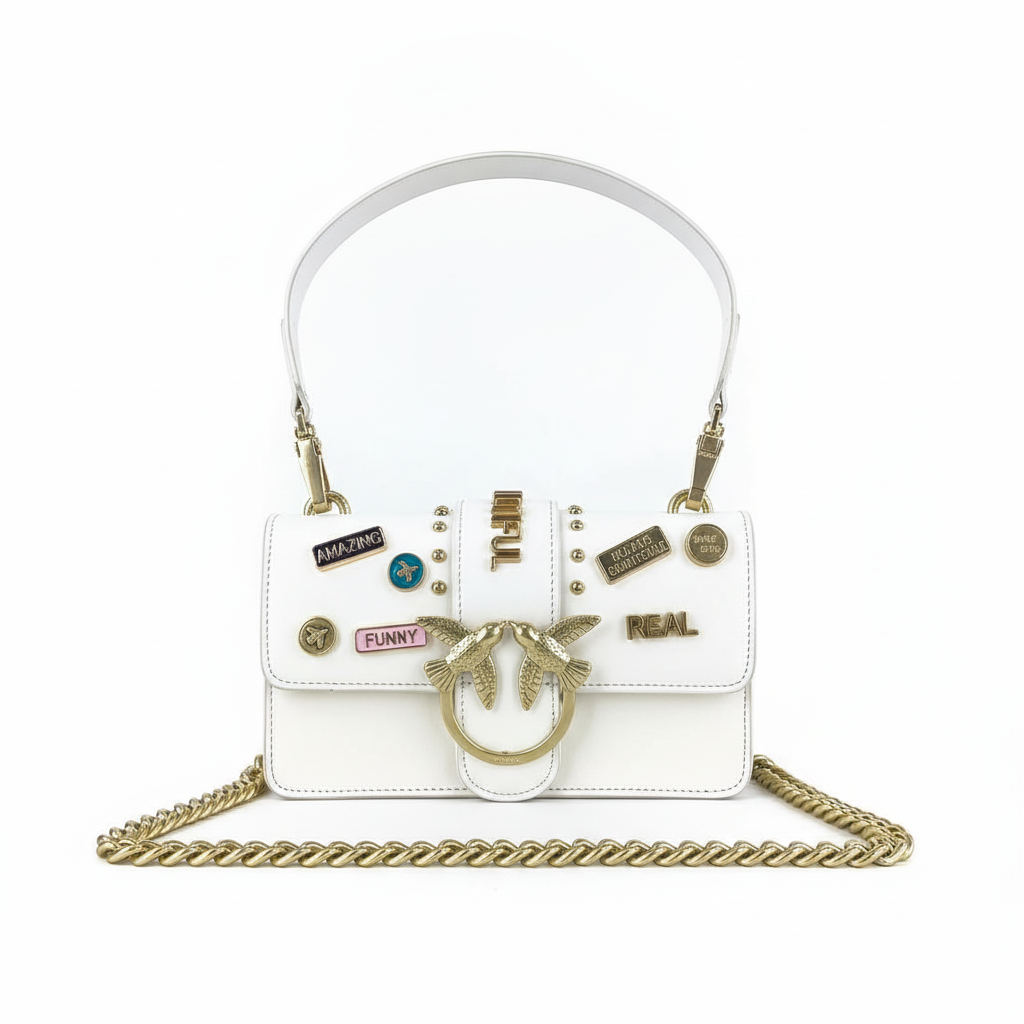 Pinko Love Birds White Bag