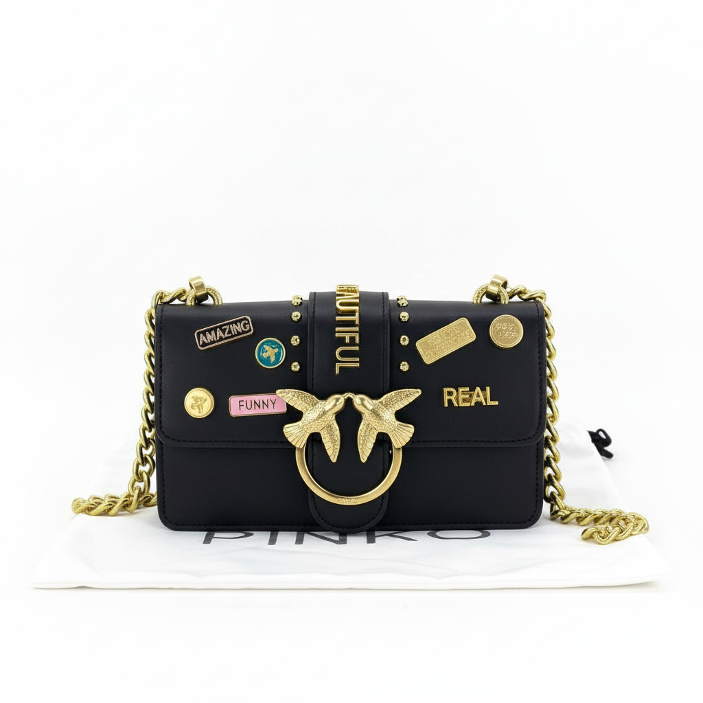 Pinko Love Birds Black Bag with dustbag