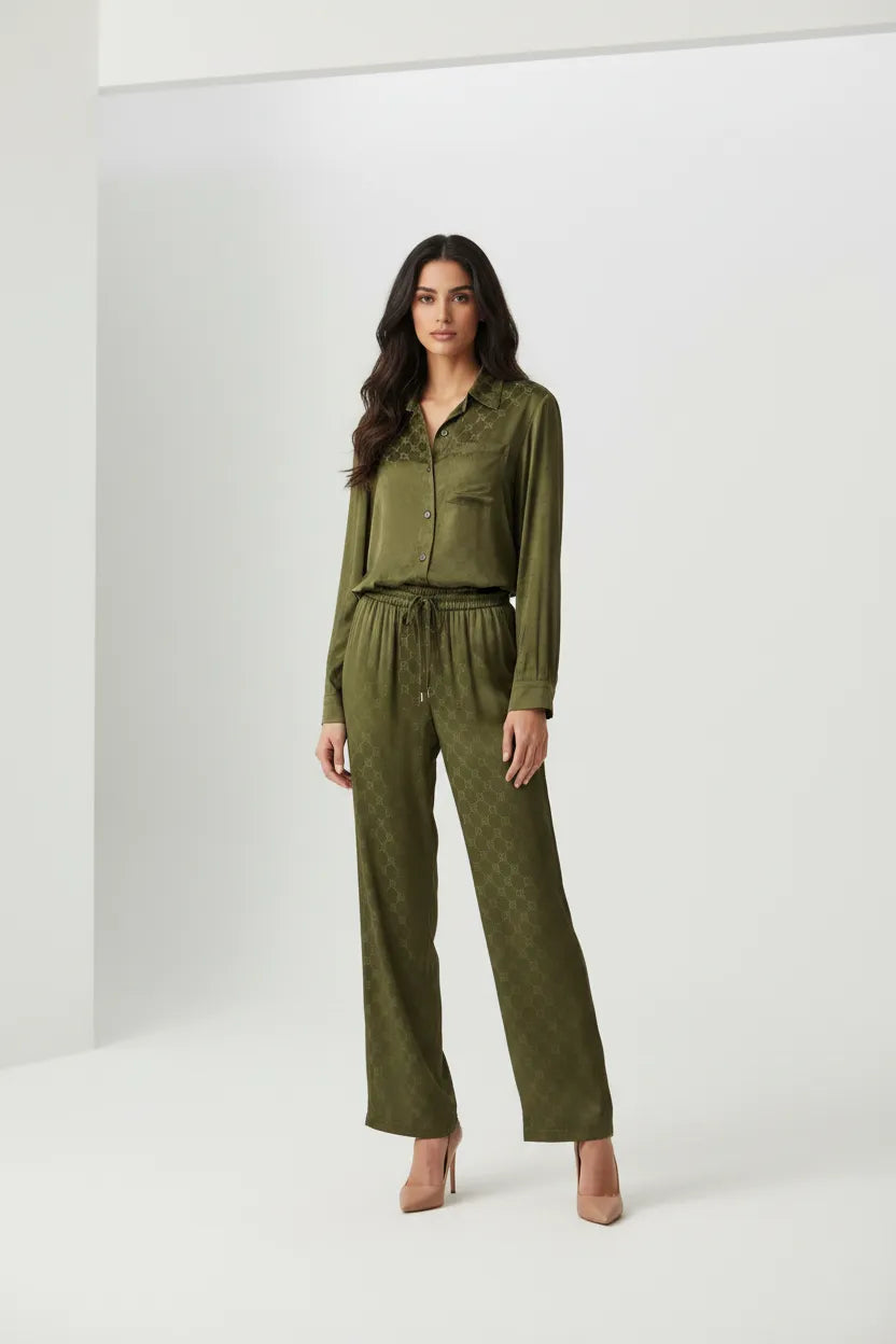 Gucci GG Monogram Satin Silk Co-ord Set