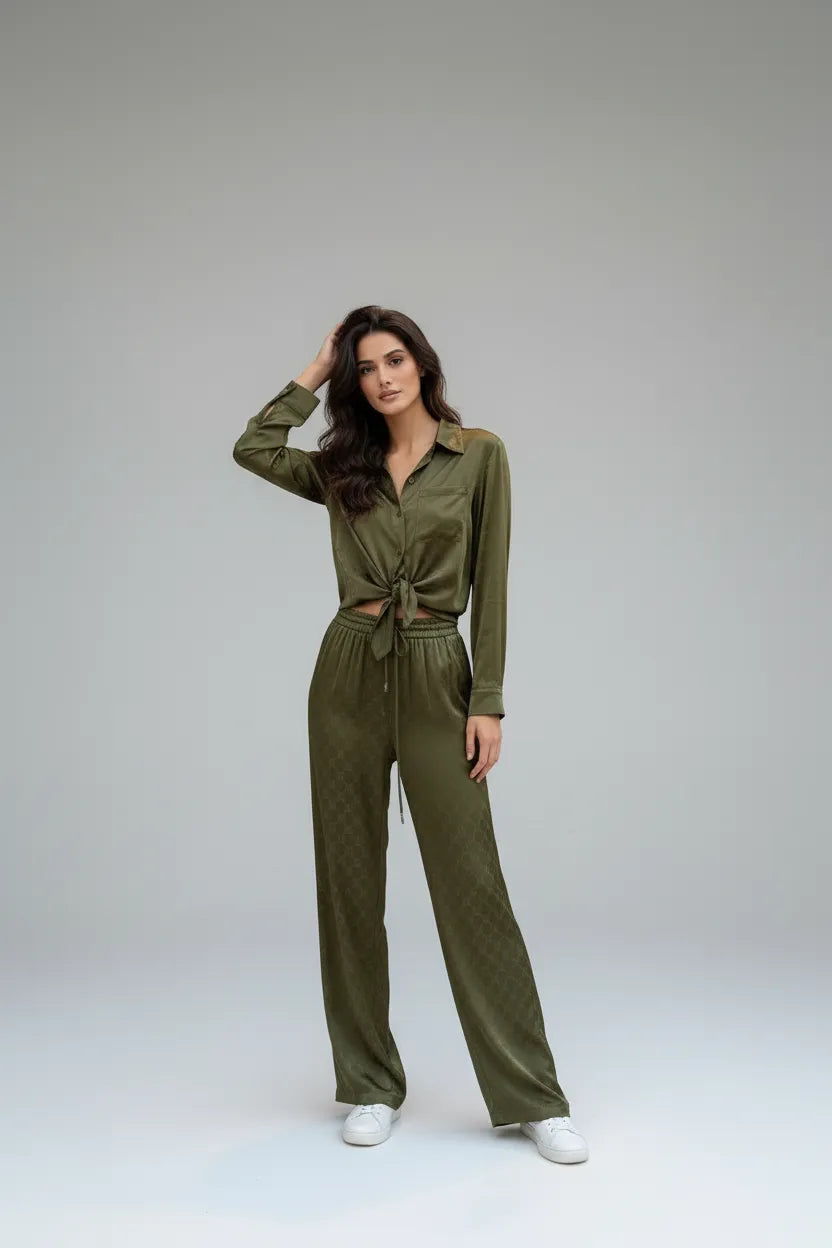 Gucci GG Monogram Satin Silk Co-ord Set