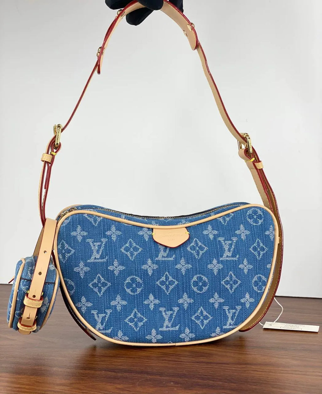 Luxury Monogram Hobo Shoulder Bag Set with Matching Pouch