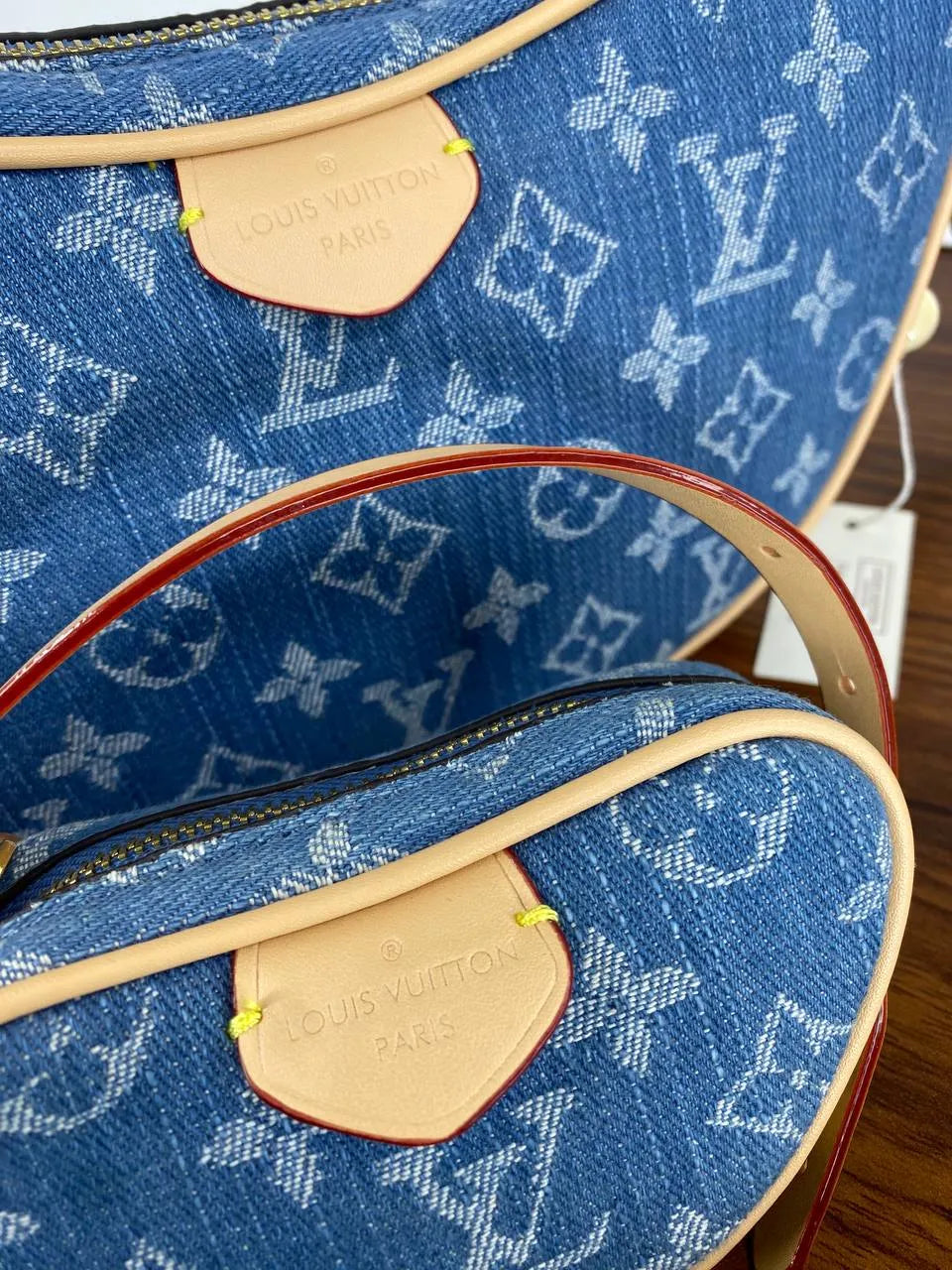 Luxury Monogram Hobo Shoulder Bag Set with Matching Pouch