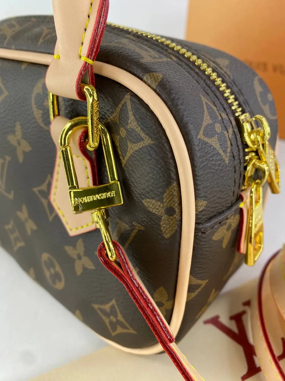 Luxury Monogram Mini Bowling Bag with Gold Hardware