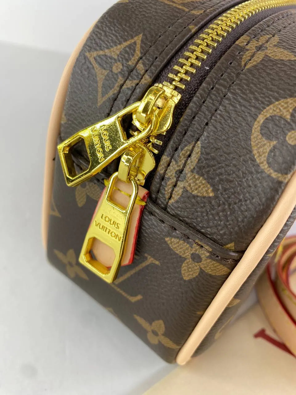 Luxury Monogram Mini Bowling Bag with Gold Hardware