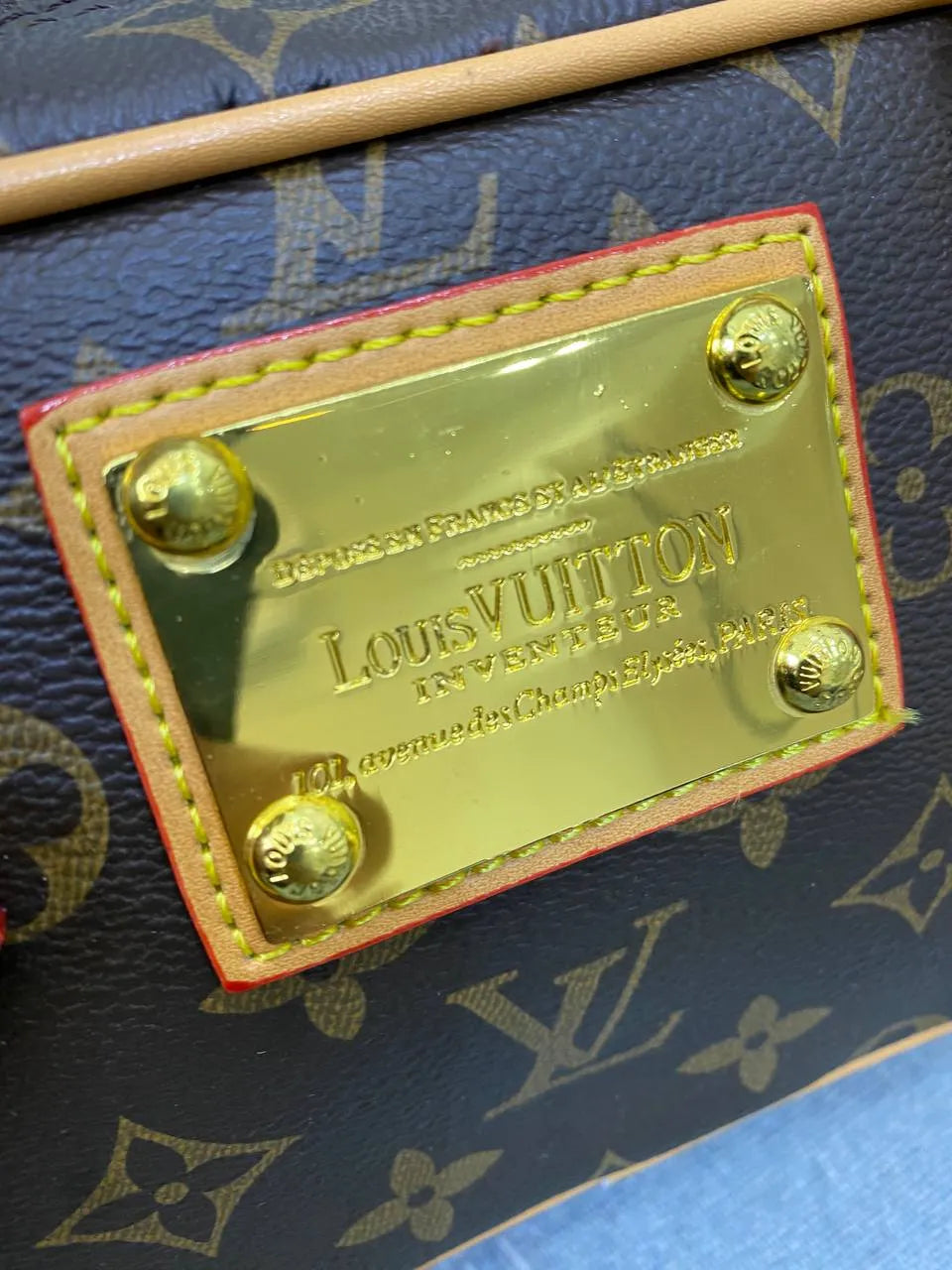 Luxury Monogram Mini Bowling Bag with Gold Hardware