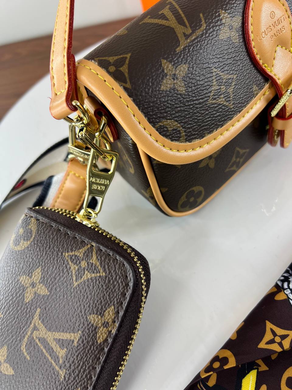 Louis Vuitton Classic Monogram Shoulder Bag with Accessories Bundle
