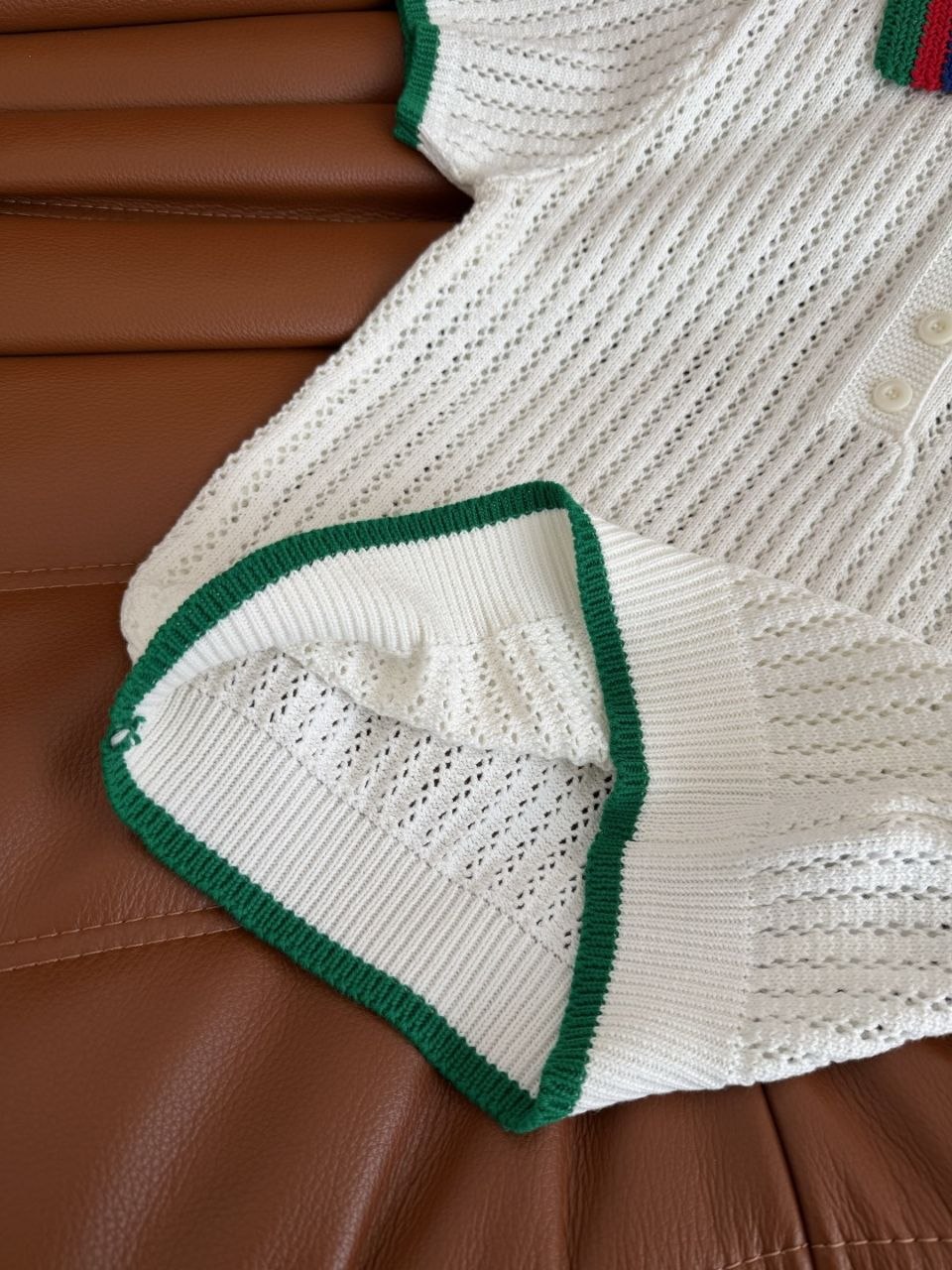Polo Ralph Lauren Open-Knit Crochet Polo Shirt