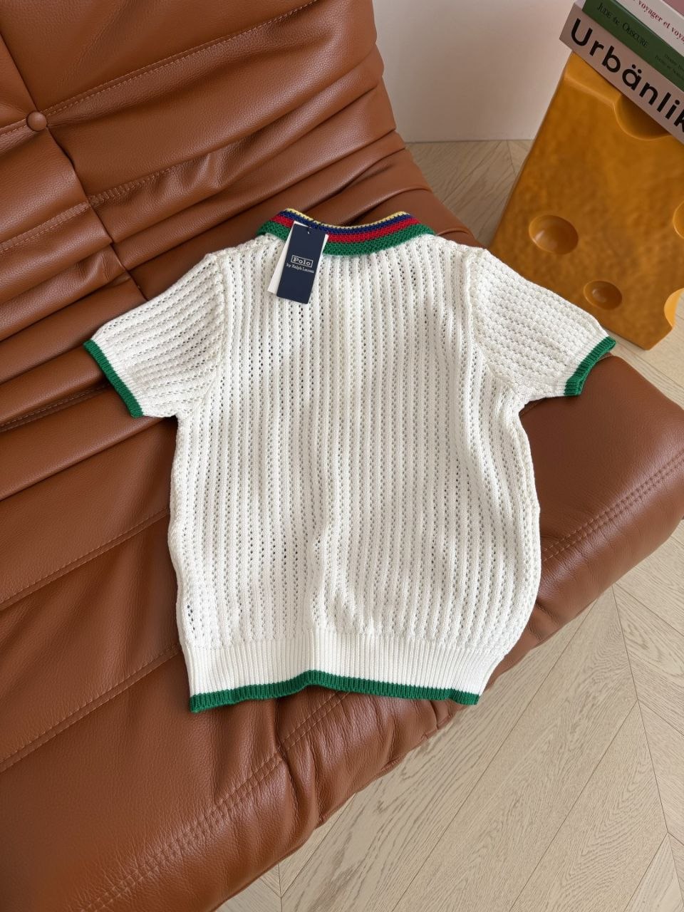 Polo Ralph Lauren Open-Knit Crochet Polo Shirt