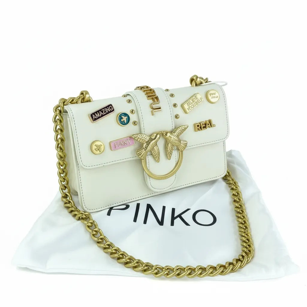 Pinko Love Birds Badges Shoulder Bag