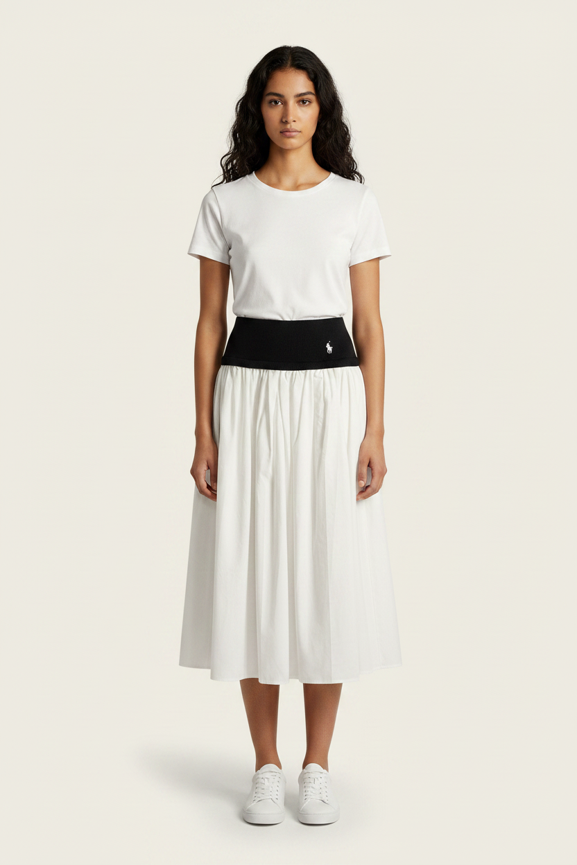 Polo RL White Skirt - Female Model