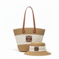 Loewe Woven Straw Tote Bag & Sun Hat Set